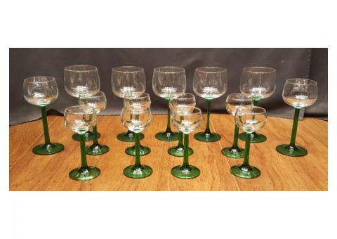 15 Piece Set of Stemware Emerald by Cristal D'Arques-Durand Green Stemmed Crystal?