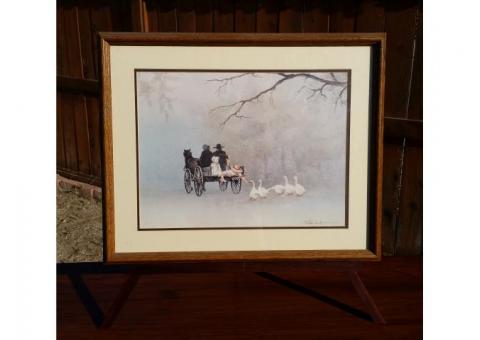 "Going Home" by Steve Polomchak Framed and Matted Print Horse Buggy