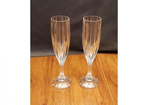 2 Crystal Champagne Flutes Park Lane by Mikasa