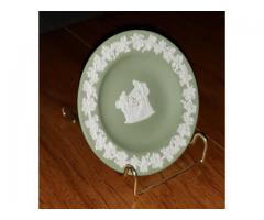 Wedgwood Jasperware Green Cupid Cherub Oracle Trinket Dish T...